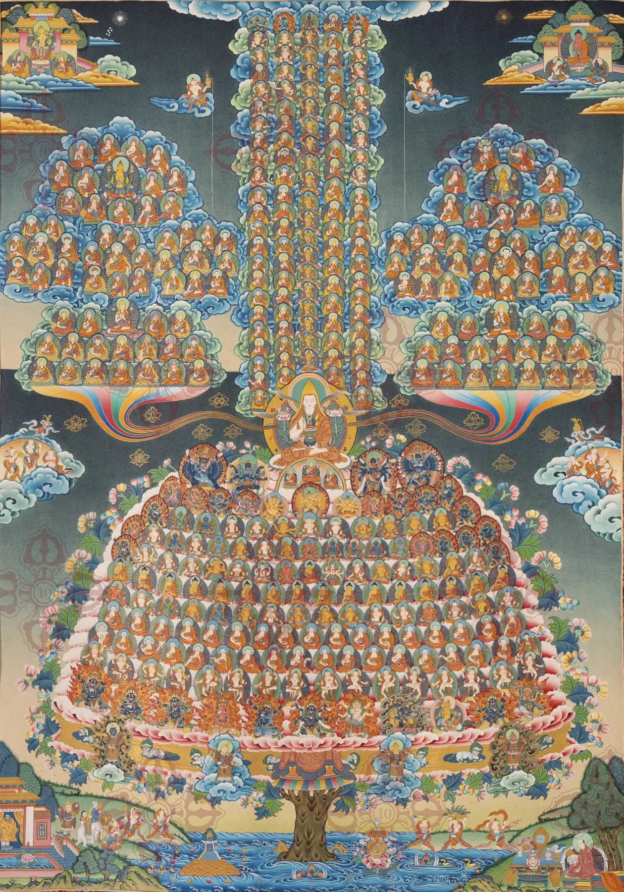 Gelug Tsogshing thangka painting view