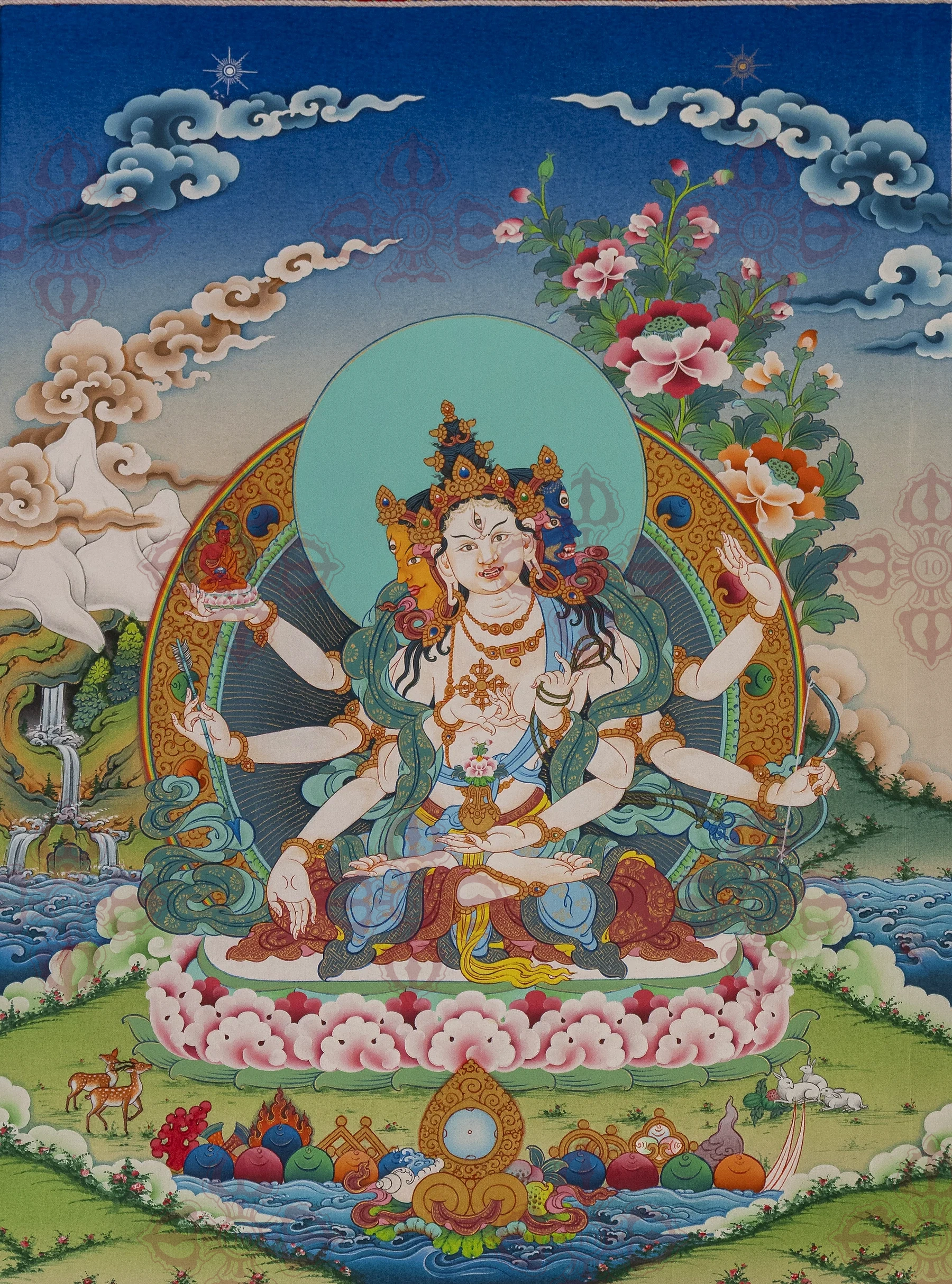 Uṣṇīṣavijayā thangka painting view