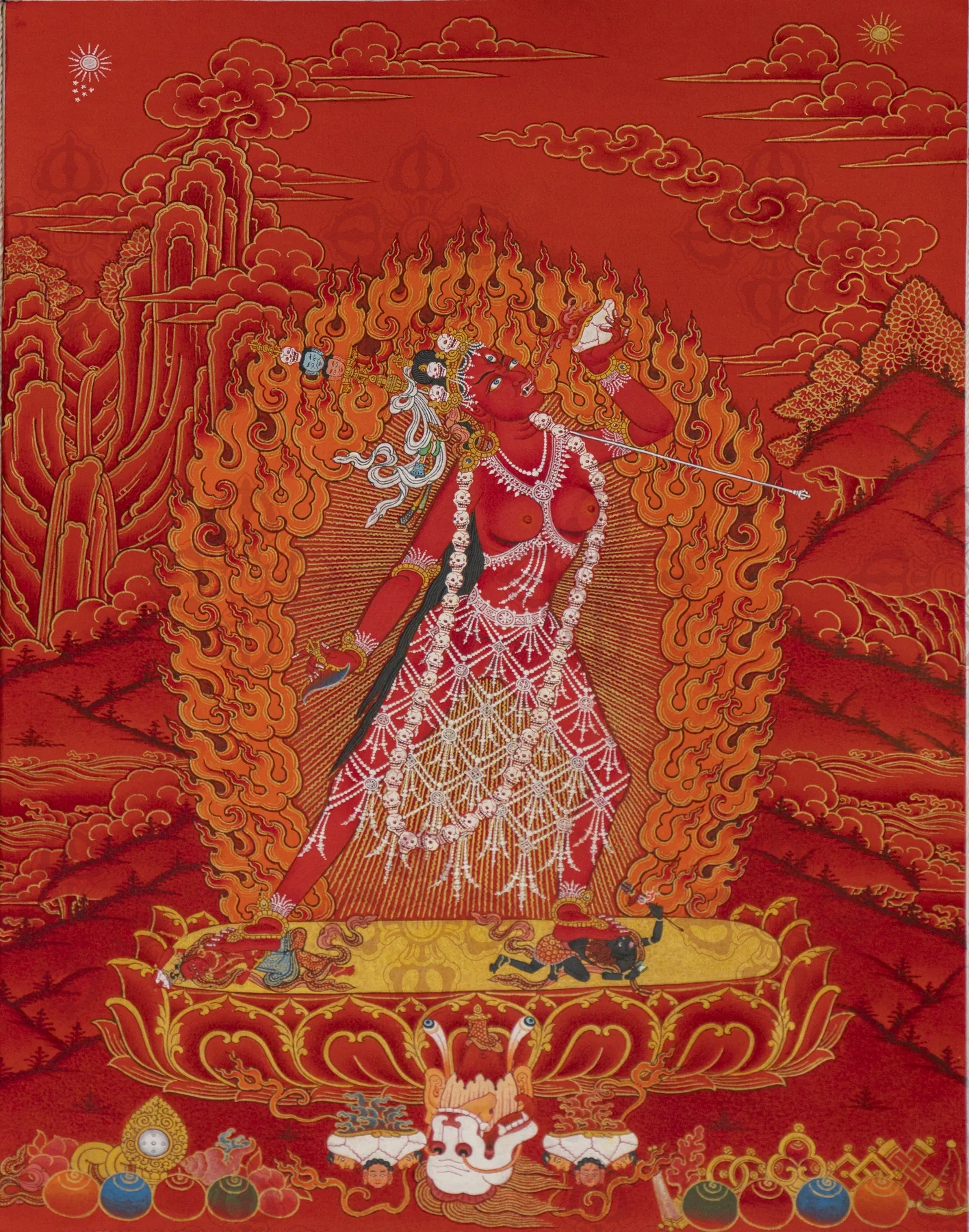 Vajrayoginī thangka painting view